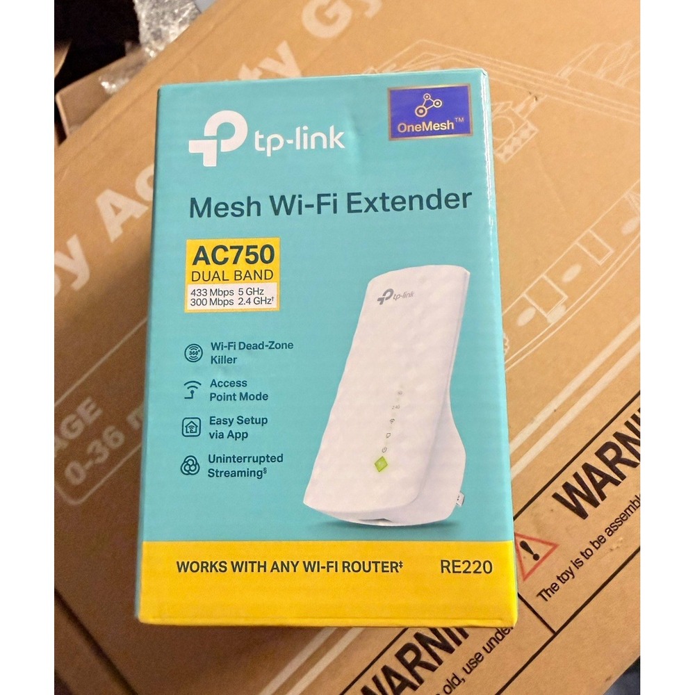 TP-Link AC750 RE220 Dual-Band Mesh Wi-Fi Extender White 2.4/5GHz